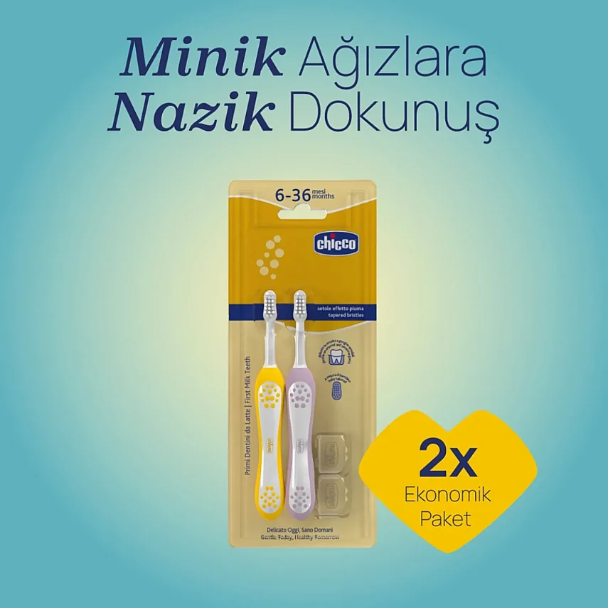 Chicco Diş Fırçası 6-36 Ay Yaş Lilac Mustard 2li - 5