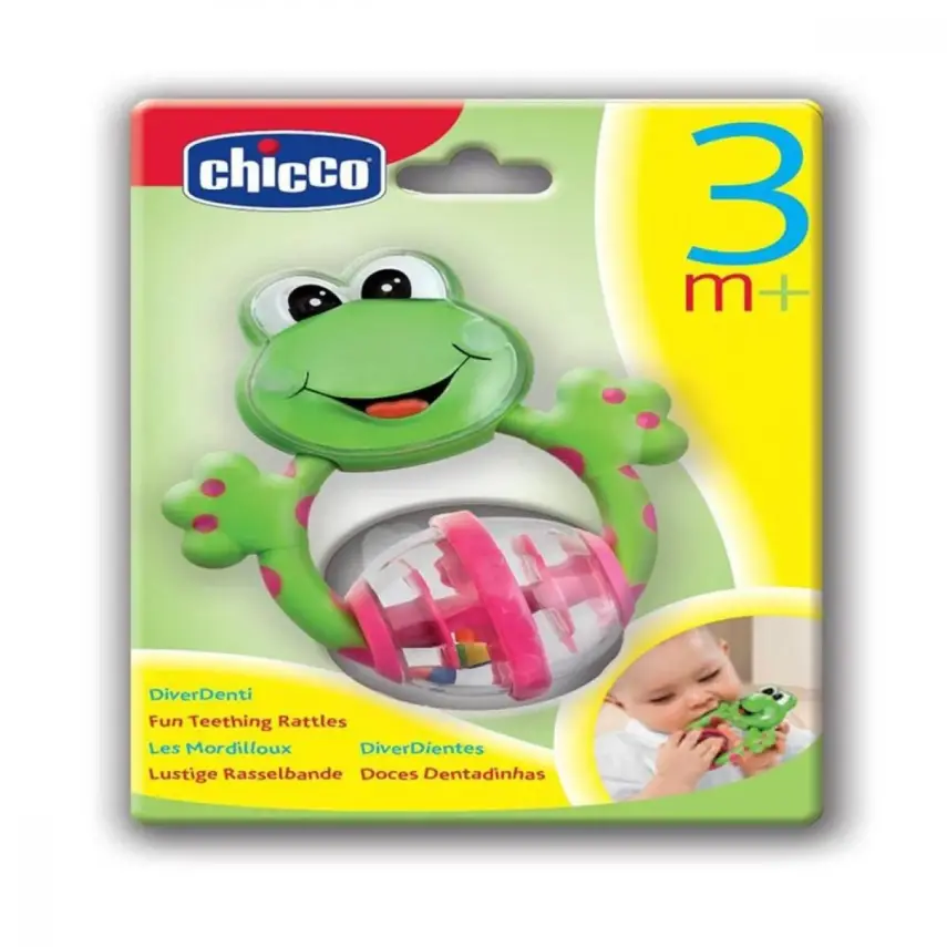 Chicco Diş Kaşıyıcı Çıngırak Komik Kurbağa - 1