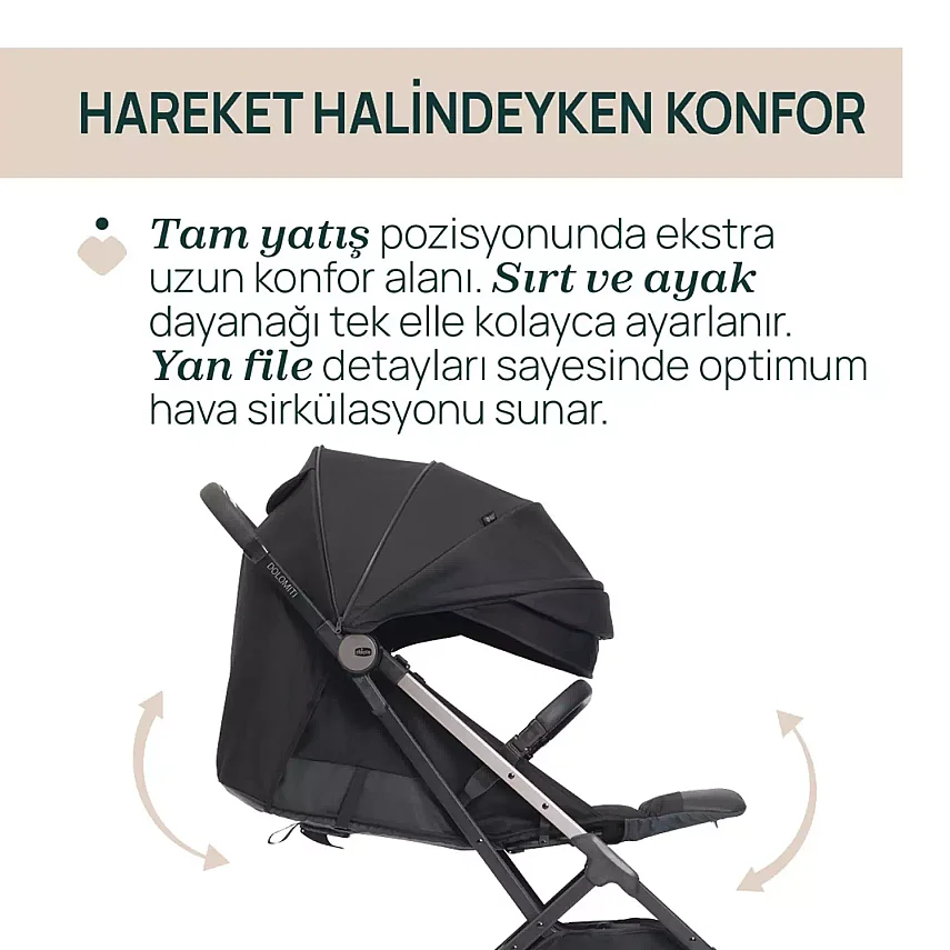 Chicco Dolomiti Kabin Bebek Arabası Charcoal - 5