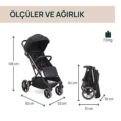 Chicco Dolomiti Kabin Bebek Arabası Charcoal - 7