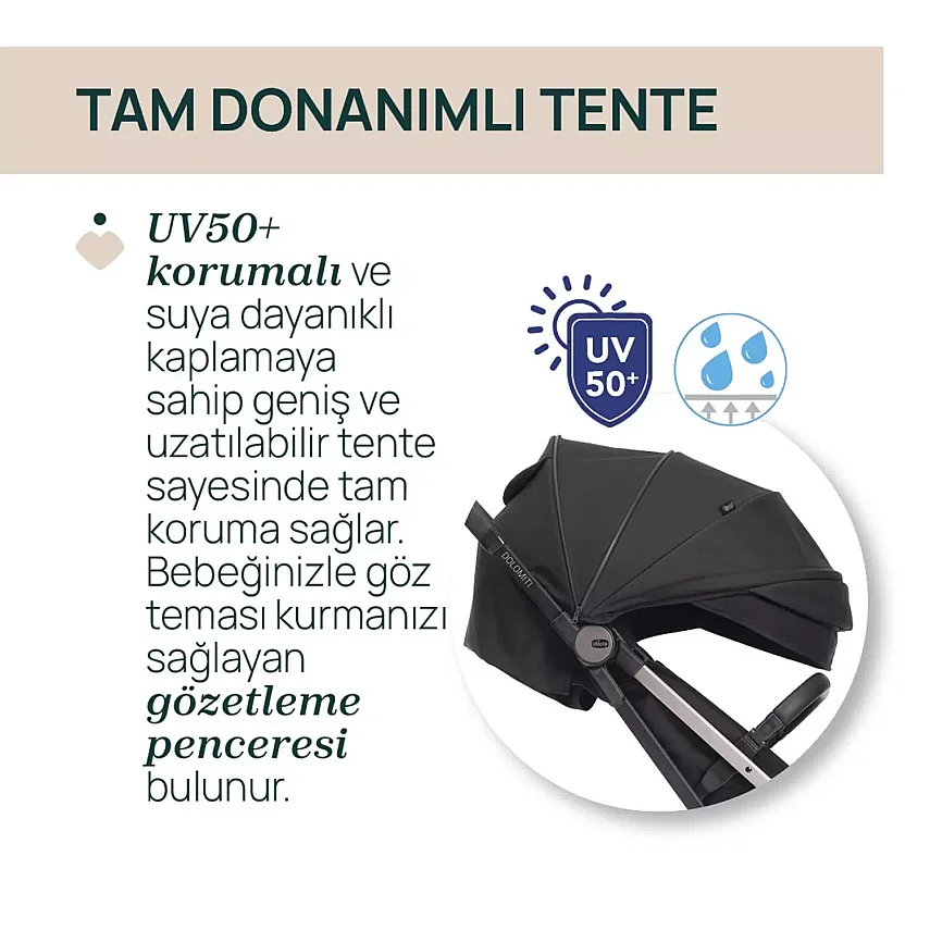 Chicco Dolomiti Kabin Bebek Arabası Charcoal - 10