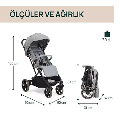 Chicco Dolomiti Kabin Bebek Arabası Pebble - 9