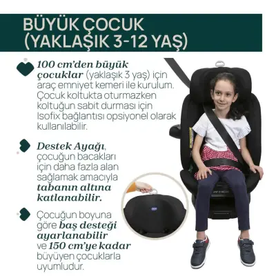 Chicco EverOne I-Size İsofixli Oto Koltuğu 0-36 Kg Black - 6