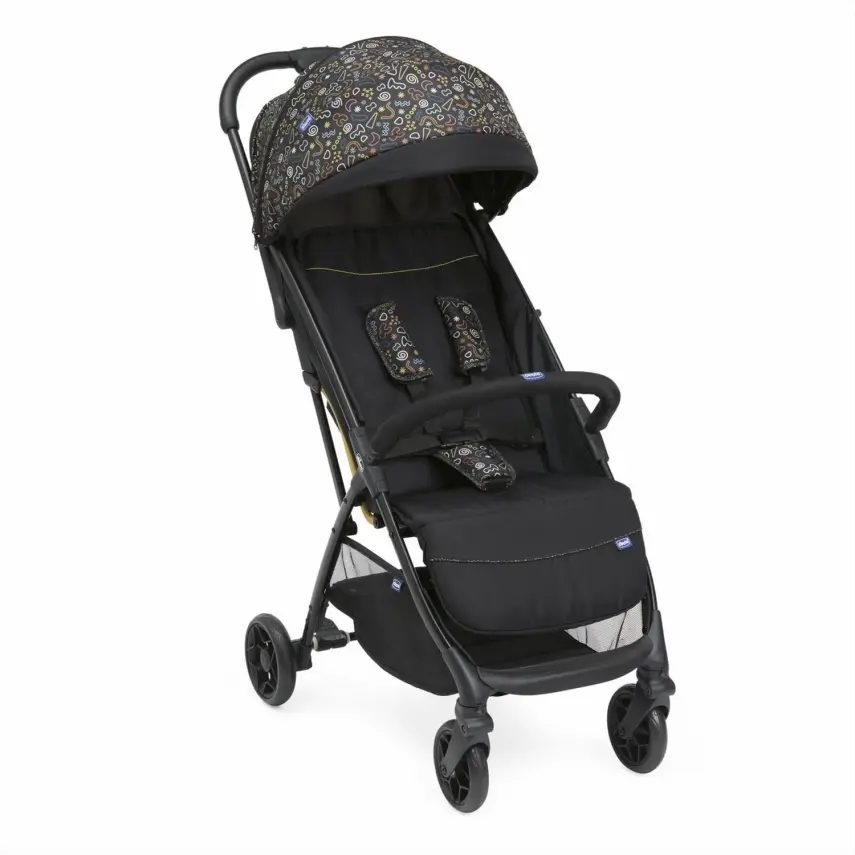Chicco Glee Güneş-Su Geçirmez Otomatik Katlanan Kabin Bebek Arabası Playful Black - 1
