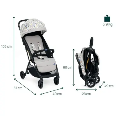 Chicco Glee Güneş-Su Geçirmez Otomatik Katlanır Kabin Bebek Arabası Joking Beige - 4