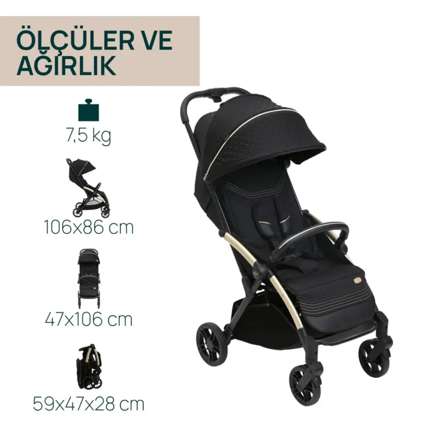 Chicco Goody Xplus Otomatik Katlanır Suya Dayanıklı Kabin Bebek Arabası Black Re_Lux - 5