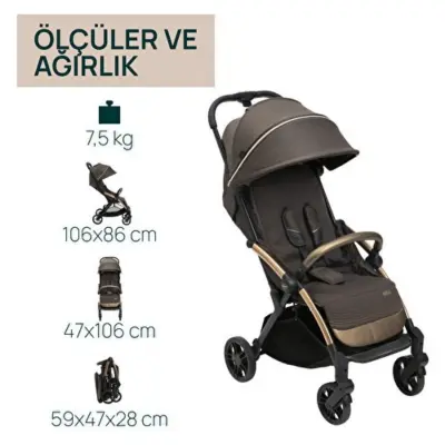 Chicco Goody XPlus Otomatik Katlanır Suya Dayanıklı Kabin Bebek Arabası Bronze Lizard Re_Lux - 4