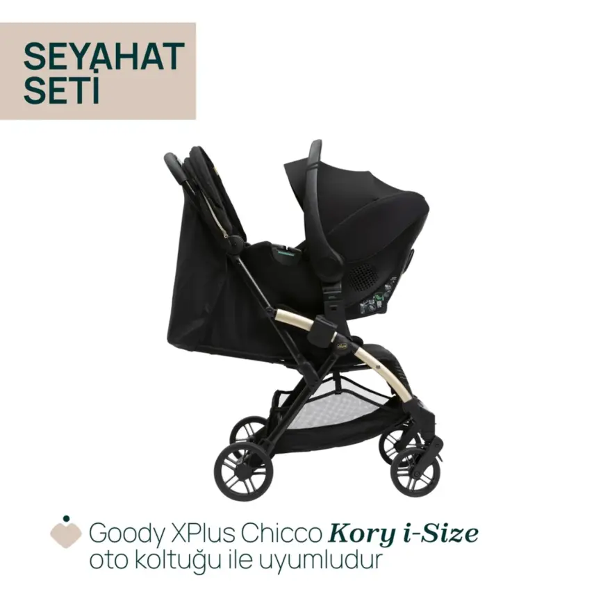 Chicco Goody Xplus Otomatik Katlanır Suya Dayanıklı Kabin Bebek Arabası Pearl Grey - 16