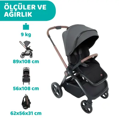 Chicco Mysa Bebek Arabası Black Satın - 3