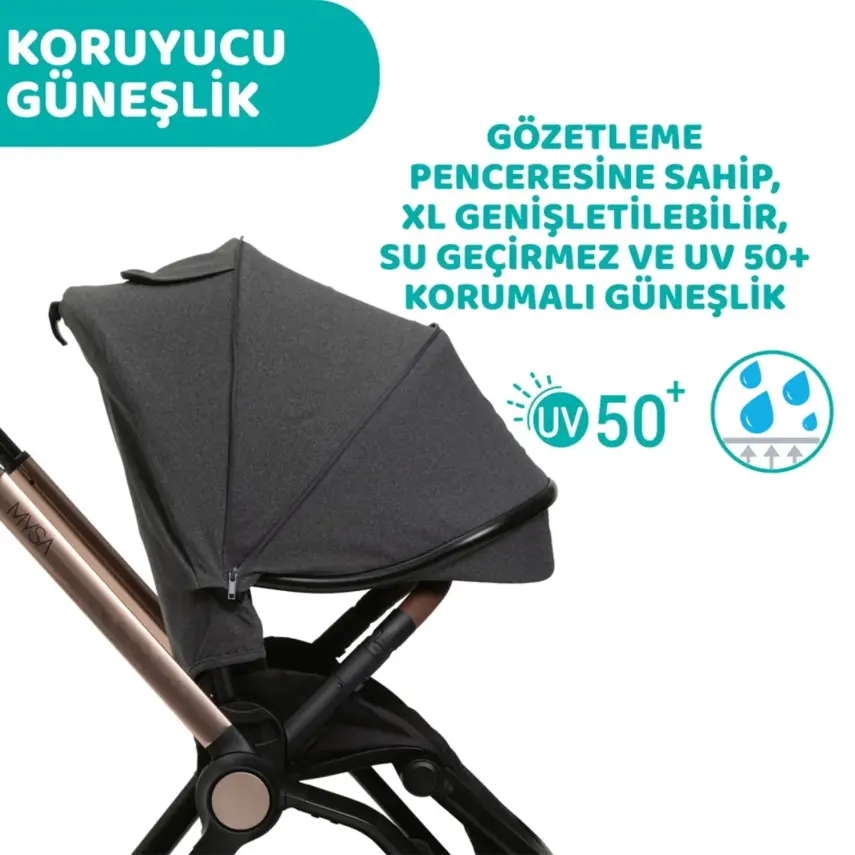 Chicco Mysa Bebek Arabası Black Satın - 11