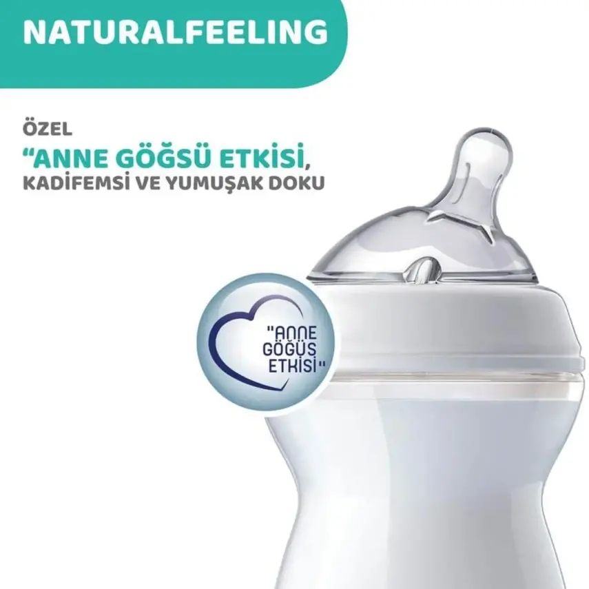 Chicco Natural Feeling Silikon Emzikli Cam Biberon Desenli 150 ml 0+ Ay - 5