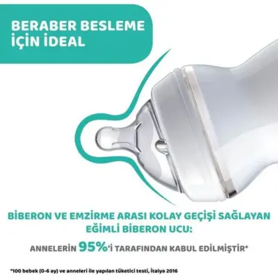 Chicco Natural Feeling Silikon Emzikli Cam Biberon Desenli 150 ml 0+ Ay - 4