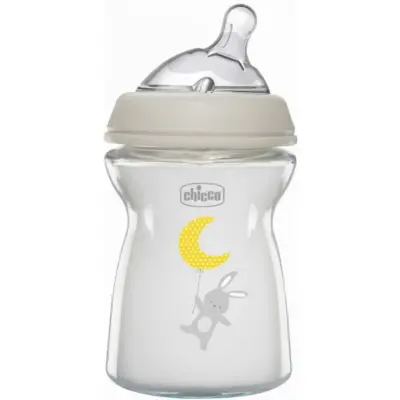 Chicco Natural Feeling Silikon Emzikli Cam Biberon Desenli 250 ml 0+ Ay Yeni - 4