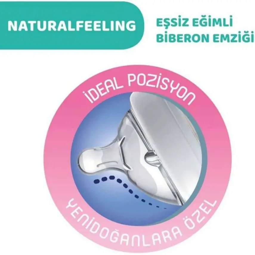 Chicco Natural Feeling Silikon Emzikli PP Biberon Desenli 150 ml 0+ Ay Yeni - 13