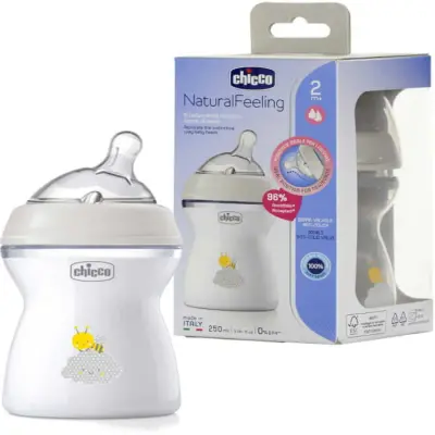 Chicco Natural Feeling Silikon Emzikli PP Biberon Desenli 150 ml 0+ Ay Yeni - 7