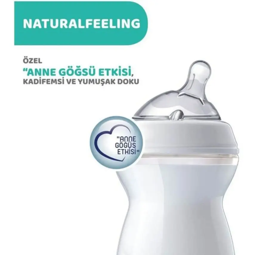 Chicco Natural Feeling Silikon Emzikli PP Biberon 330 ml 6+ Ay Desenli - 3