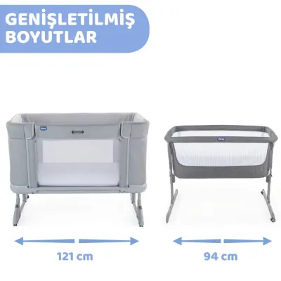 Chicco Next2Me Forever Anne Yanı Beşik Ash Grey Cross Collection - 13