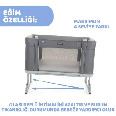 Chicco Next2Me Forever Anne Yanı Beşik Slate Grey - 27