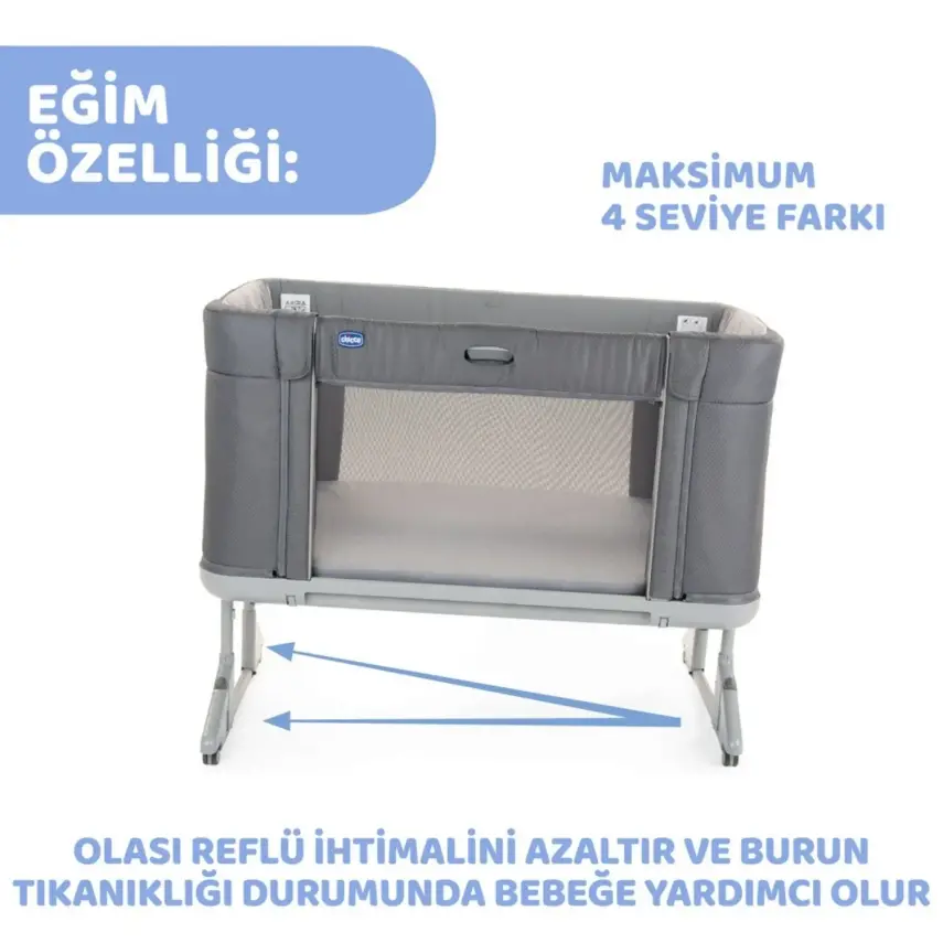 Chicco Next2Me Forever Anne Yanı Beşik Slate Grey - 27