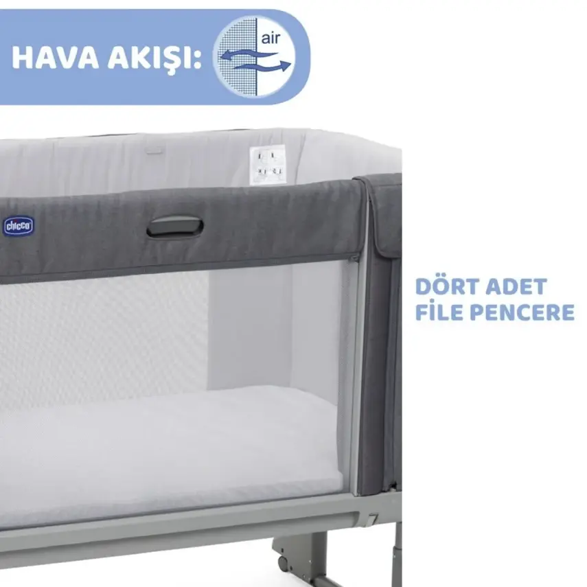 Chicco Next2Me Forever Anne Yanı Beşik Slate Grey - 2