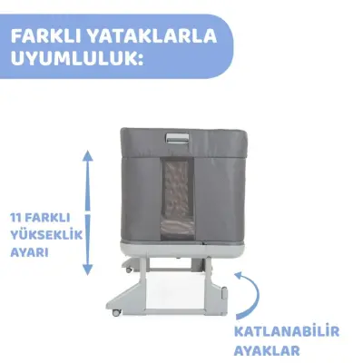 Chicco Next2Me Forever Anne Yanı Beşik Slate Grey - 10