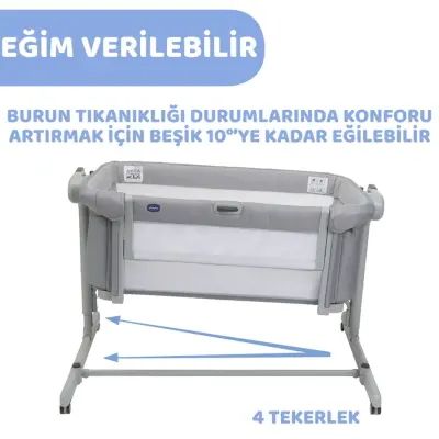 Chicco Next2Me Magic Evo Anne Yanı Beşik Dark Grey (1)