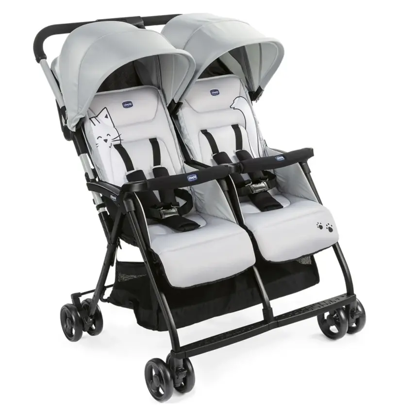 Chicco Ohlala İkiz Bebek Arabası Silver Cat - 1