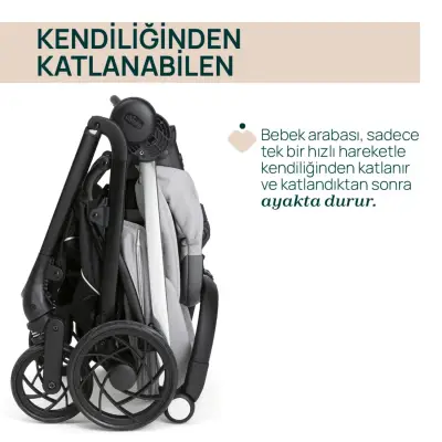 Chicco One4Ever Lounge Çift Yönlü Kolay Katlanabilen Kabin Bebek Arabası Sparkle Grey - 3