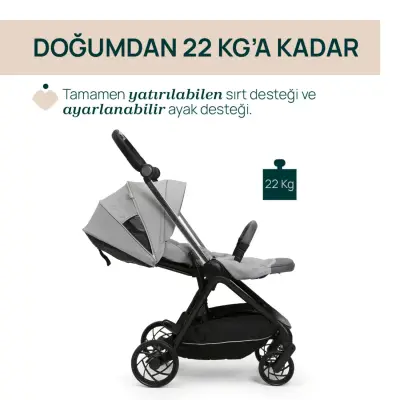 Chicco One4Ever Lounge Çift Yönlü Kolay Katlanabilen Kabin Bebek Arabası Sparkle Grey - 4