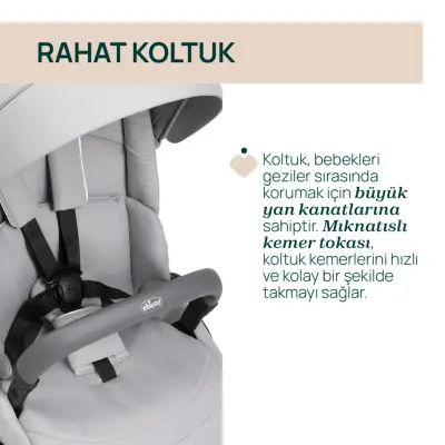 Chicco One4Ever Lounge Çift Yönlü Kolay Katlanabilen Kabin Bebek Arabası Sparkle Grey - 6