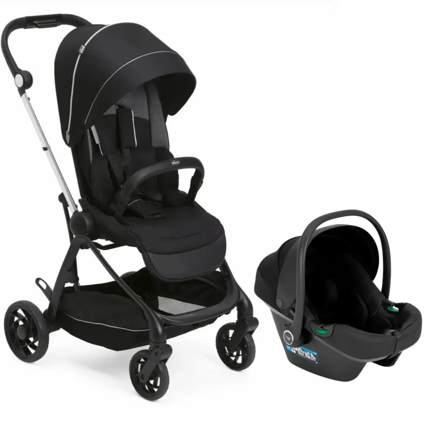 Chicco One4Ever Lounge Çift Yönlü Kolay Katlanabilen Travel Sistem-Seyahat Sistem Bebek Arabası Black Beauty - 1