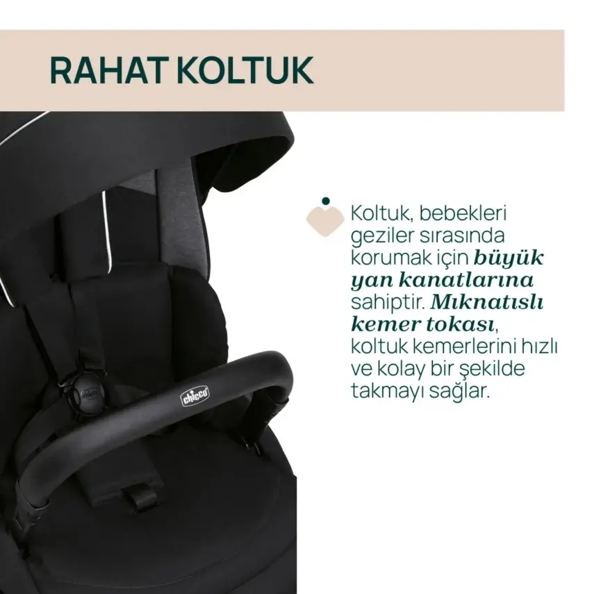 Chicco One4Ever Lounge Çift Yönlü Kolay Katlanabilen Travel Sistem-Seyahat Sistem Bebek Arabası Black Beauty - 8