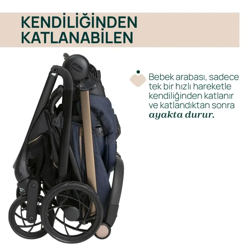 Chicco One4Ever Lounge Çift Yönlü Kolay Katlanabilen Travel Sistem-Seyahat Sistem Bebek Arabası Denim Shine - 10