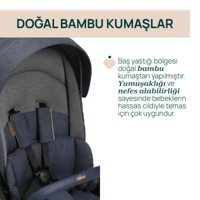Chicco One4Ever Lounge Çift Yönlü Kolay Katlanabilen Travel Sistem-Seyahat Sistem Bebek Arabası Denim Shine - 6