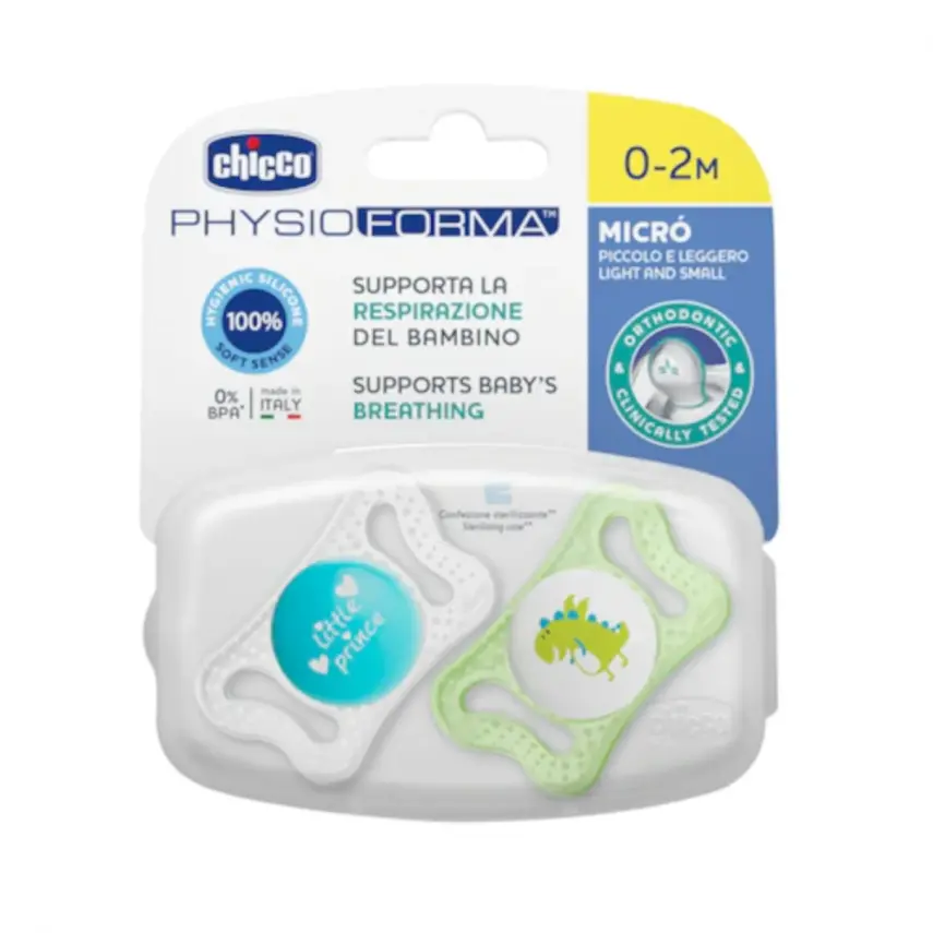 Chicco Physio Micro Silikon Emzik 2li 0-2 Ay Erkek - 3