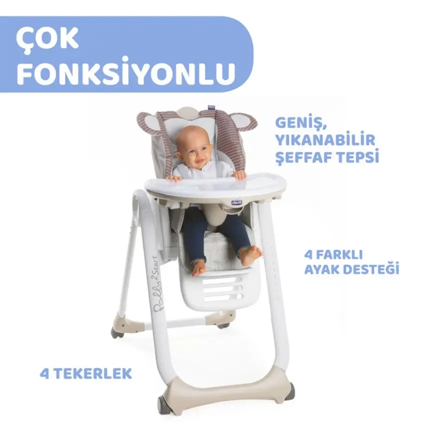 Chicco Polly 2 Start Mama Sandalyesi Monkey - 4