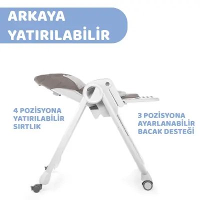 Chicco Polly Magic Fonksiyonel Mama Sandalyesi 5 Noktalı Emniyet Kemerli  Kaymaz Ayaklı 8 Kademeli Yükseklik Ayarlı 6 Ay – 15 kg Light Brown - 5