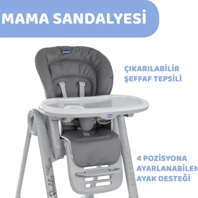 Chicco Polly Magic Relax Mama Sandalyesi Grey Melange - 2