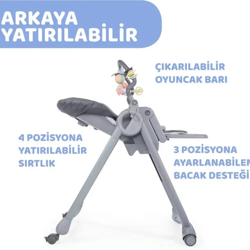 Chicco Polly Magic Relax Mama Sandalyesi Grey Melange - 3