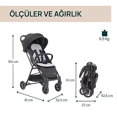 Chicco Taormina Kabin Bebek Arabası Charcoal - 8