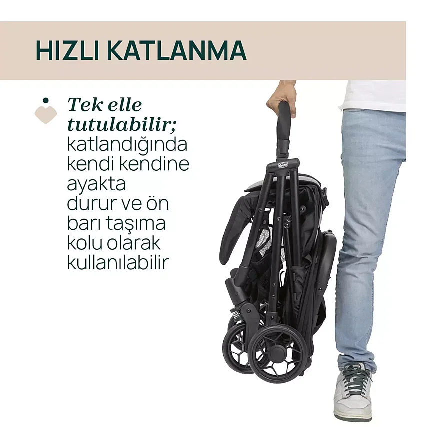 Chicco Taormina Kabin Bebek Arabası Charcoal - 5