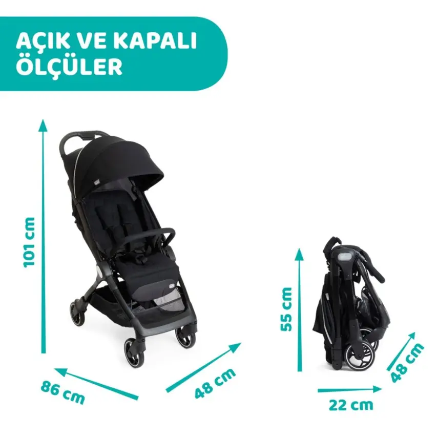 Chicco We Bebek Arabası Black - 7