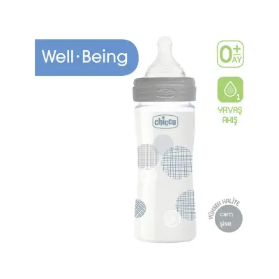 Chicco Well Being Silikon Emzikli Cam Biberon 240 ml 0+ Ay Unisex - 7