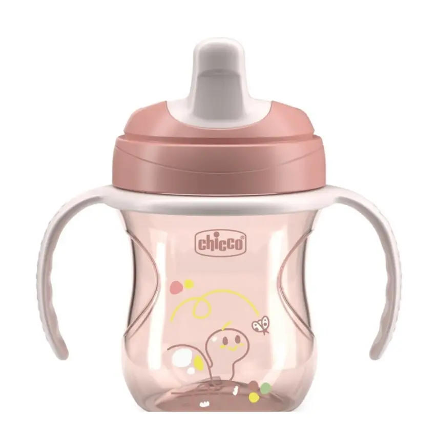 Chicco Yarı Yumuşak Uçlu Alıştırma Bardağı 6+ Ay Kız Yeni - 1
