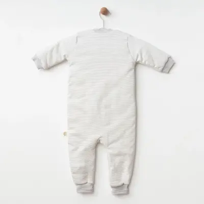 Ciccim Baby Fermuarlı Uzun Kollu Kışlık Bebek Çocuk Uyku Tulumu Çizgili Gri 2,5 Tog (1)