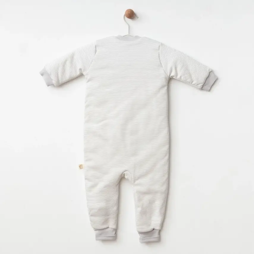 Ciccim Baby Fermuarlı Uzun Kollu Kışlık Bebek Çocuk Uyku Tulumu Çizgili Gri 2,5 Tog - 2