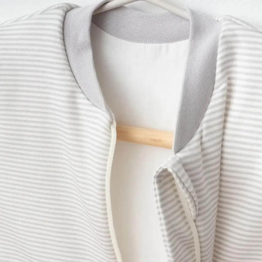 Ciccim Baby Fermuarlı Uzun Kollu Kışlık Bebek Çocuk Uyku Tulumu Çizgili Gri 2,5 Tog - 3