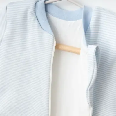 Ciccim Baby Fermuarlı Uzun Kollu Kışlık Bebek Çocuk Uyku Tulumu Çizgili Mavi 2,5 Tog - 5