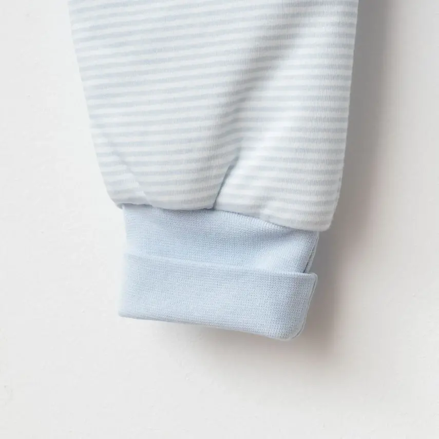 Ciccim Baby Fermuarlı Uzun Kollu Kışlık Bebek Çocuk Uyku Tulumu Çizgili Mavi 2,5 Tog - 6