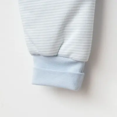 Ciccim Baby Fermuarlı Uzun Kollu Kışlık Bebek Çocuk Uyku Tulumu Çizgili Mavi 2,5 Tog - 9